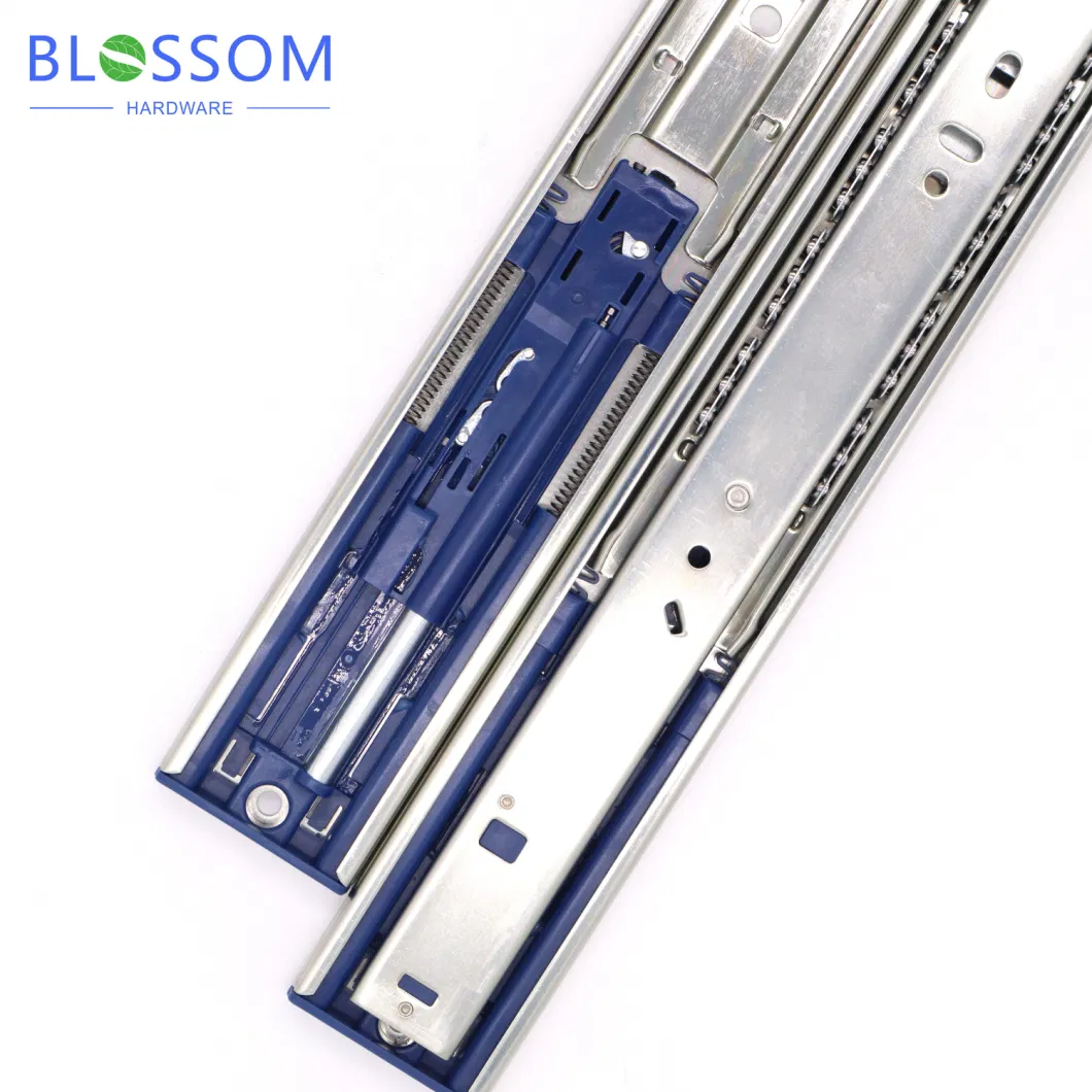 Three Buffer Slide Track Telescopic Hydraulic Push Open Soft Close Drawer Slides