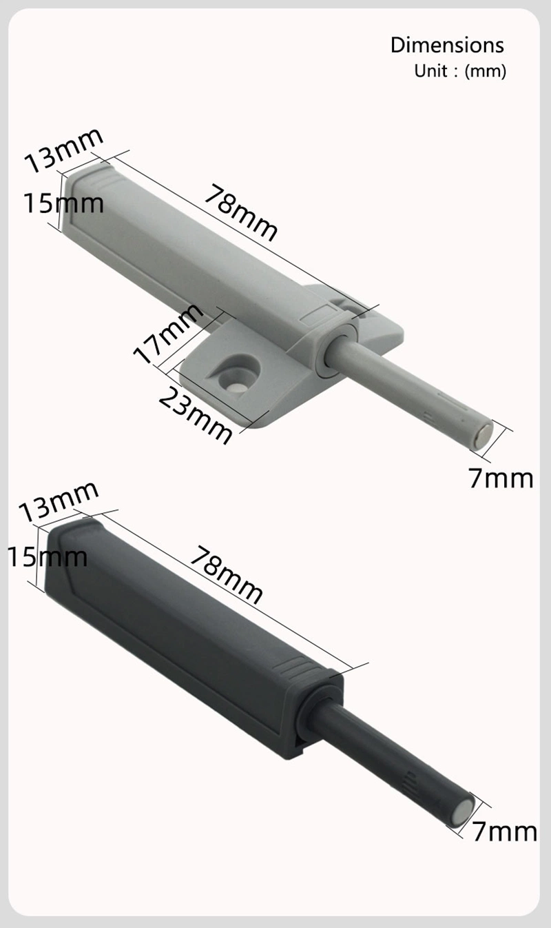 Magnetic Latch Push to Open Door System Plastic Buffer Cabinet Door Soft Close Damper for Cabinet Rebound Device